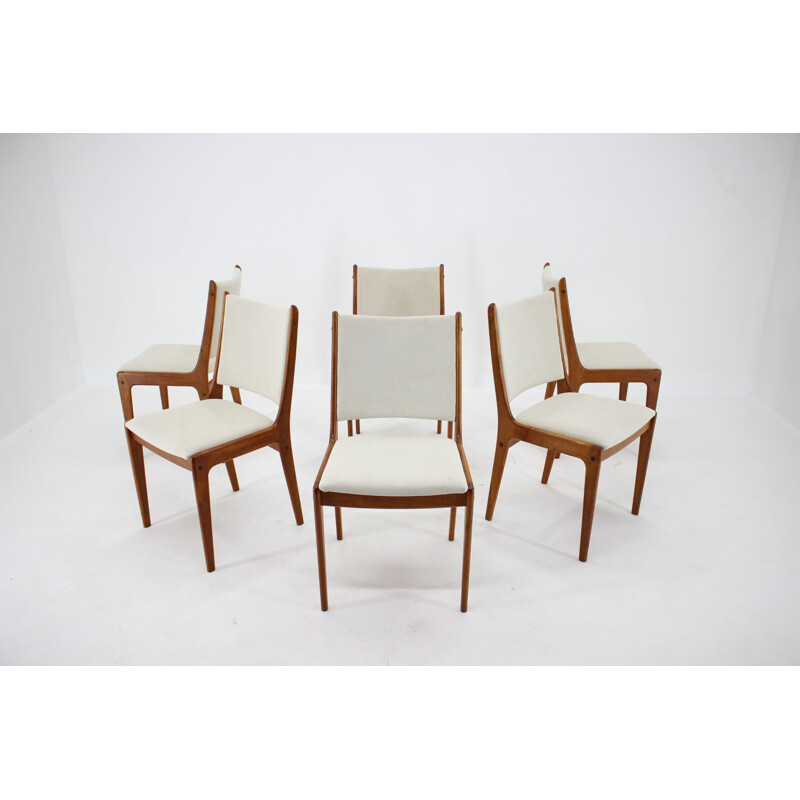 Set of 6 vintage Johannes Andersen Teak Dining Chairs by Uldum Mobelfabric Denmark 1960s