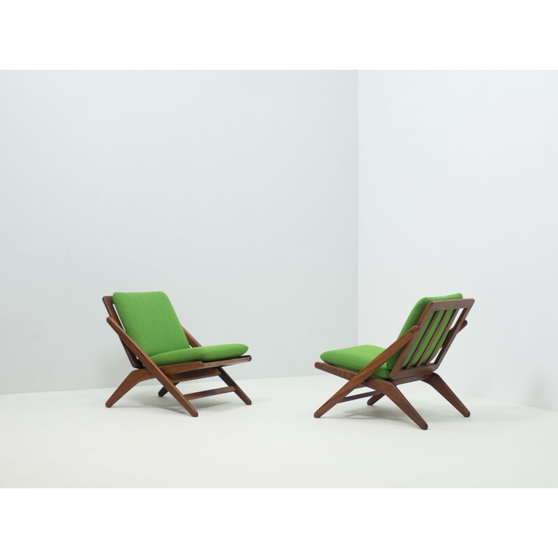 Pair of vintage folding chairs by Arne Hovmand Olsen