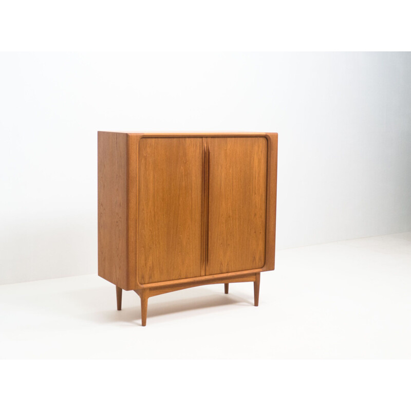 Vintage Bernhard Pedersen & Son teak cabinet with tambour doors by Bernhard Pedersen
