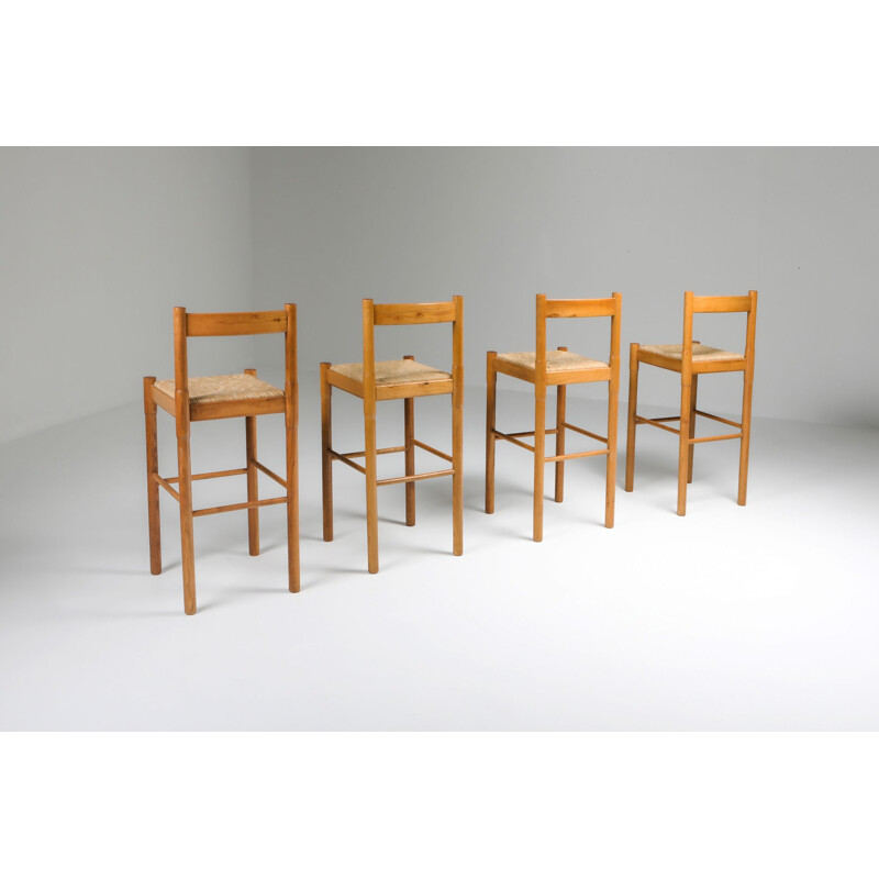 Set of 4 Vintage Carimate barstools by Vico Magistretti for Cassina 1962s