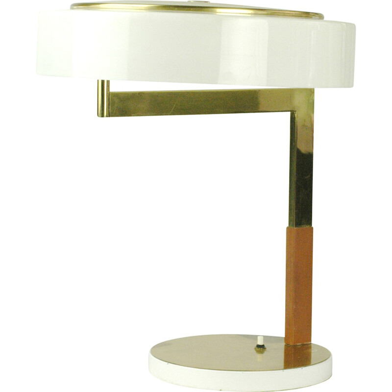 Lampe de table autrichienne en laiton et acrylique, J. T KALMAR - 1960