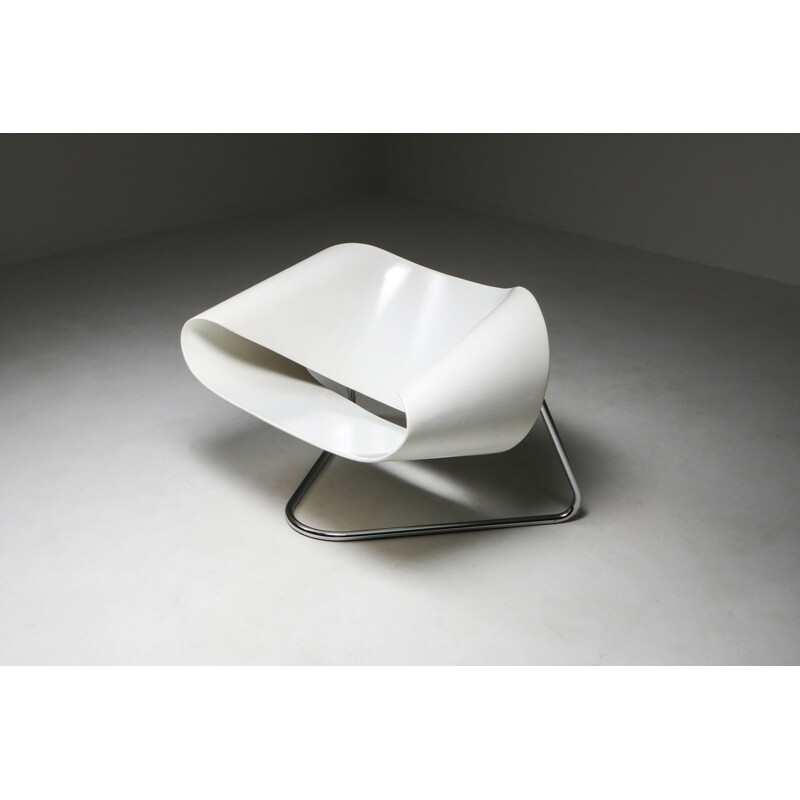 Vintage fiberglass armchair molded by Ribbon by Franca Stagi for Bernini, Italy 1961