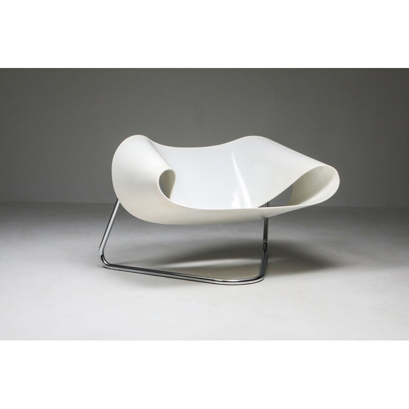 Vintage Sessel aus geformtem Fiberglas von Ribbon von Franca Stagi für Bernini, Italien 1961
