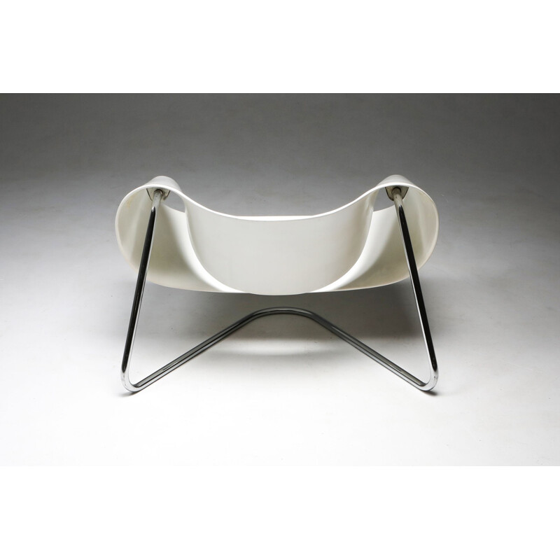 Vintage fiberglass armchair molded by Ribbon by Franca Stagi for Bernini, Italy 1961