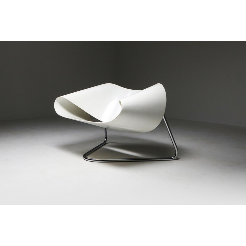 Vintage fiberglass armchair molded by Ribbon by Franca Stagi for Bernini, Italy 1961