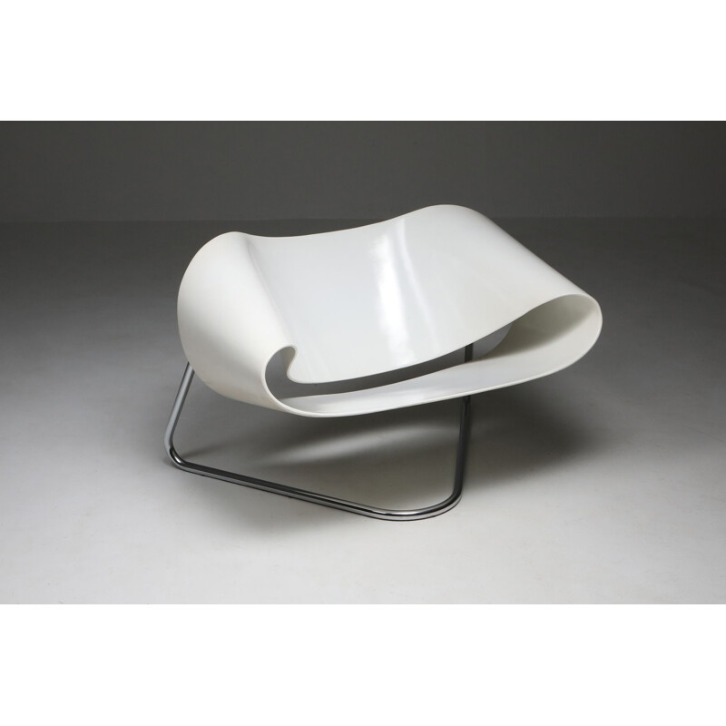 Sillón vintage de fibra de vidrio moldeada por Franca Stagi para Bernini, Italia 1961