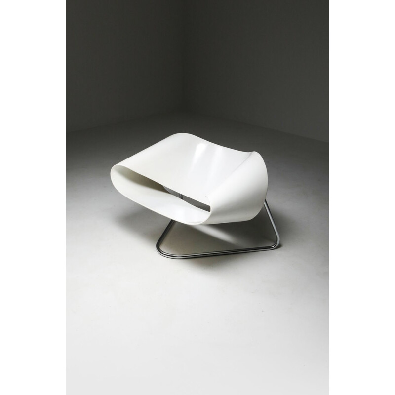 Vintage fiberglass armchair molded by Ribbon by Franca Stagi for Bernini, Italy 1961