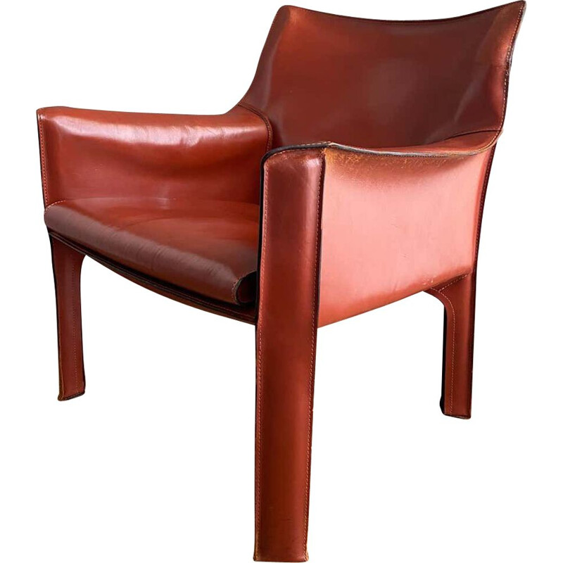 Vintage leather armchair by Mario Bellini 1970s