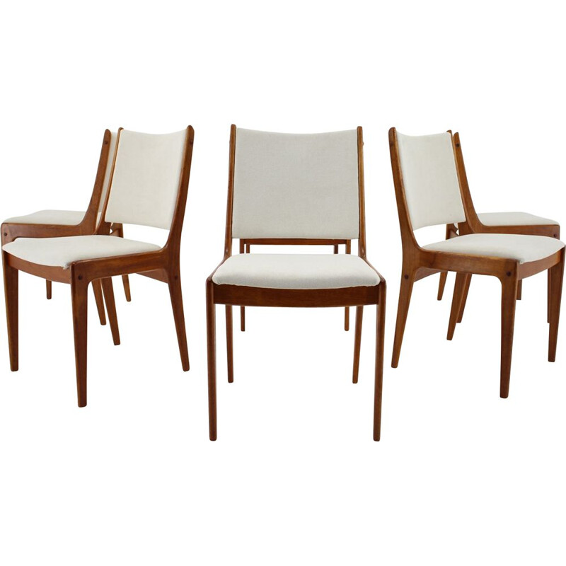 Set of 6 vintage Johannes Andersen Teak Dining Chairs by Uldum Mobelfabric Denmark 1960s