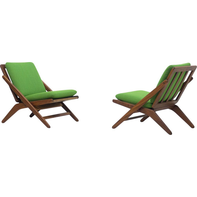 Pair of vintage folding chairs by Arne Hovmand Olsen