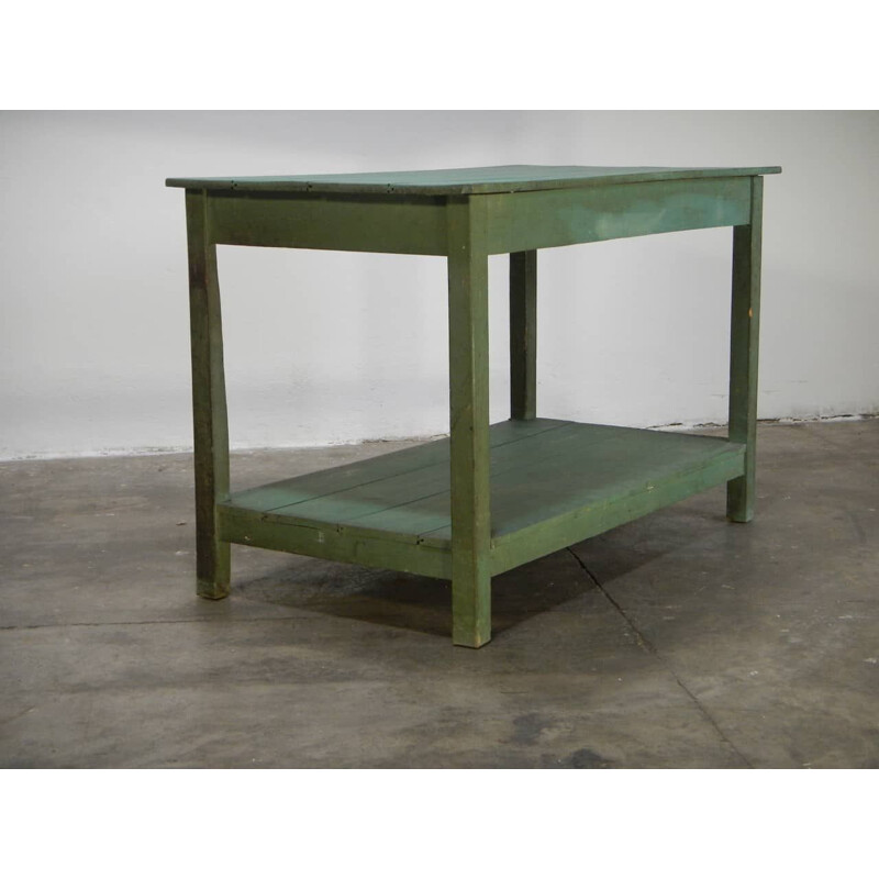 Mesa vintage pintada de verde v0275 1970