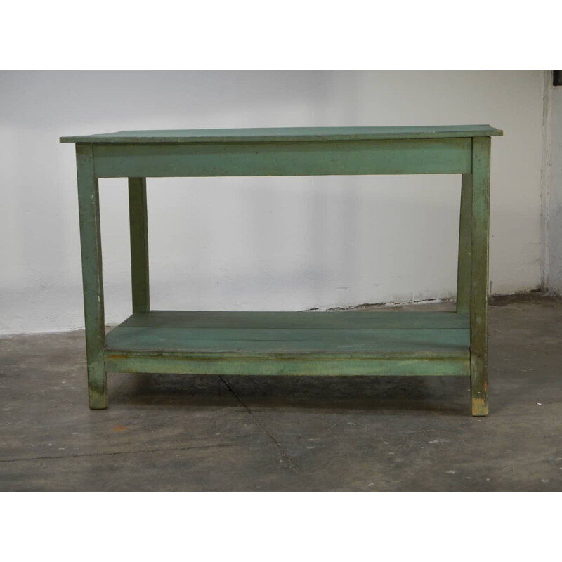 Tavolo vintage dipinto di verde v0275 1970