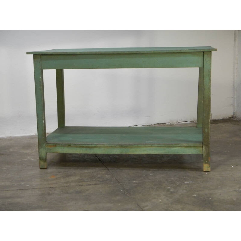 Mesa vintage pintada de verde v0275 1970