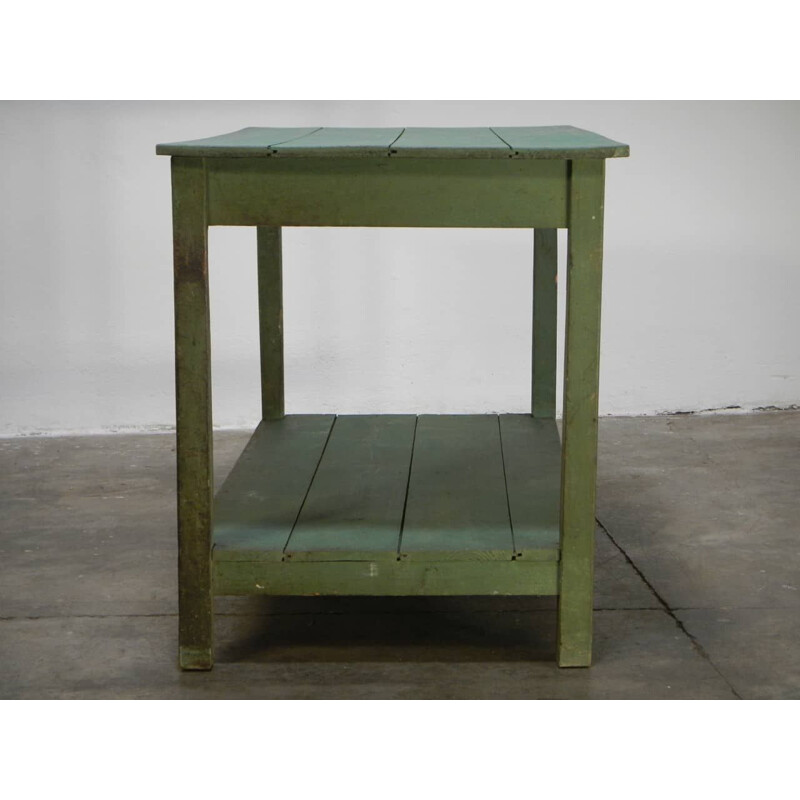 Vintage-Tisch grün bemalt v0275 1970
