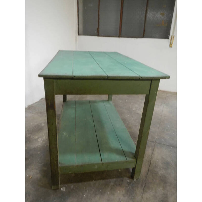 Vintage tafel groen geschilderd v0275 1970
