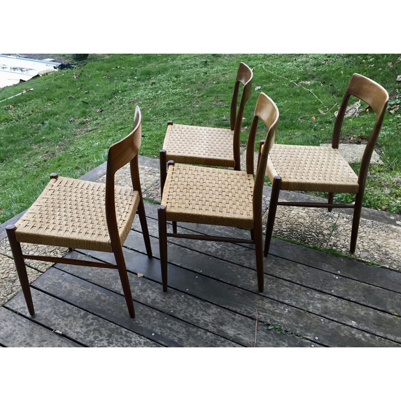 4 Vintage Chairs Model 75 Niels O Muller 1950