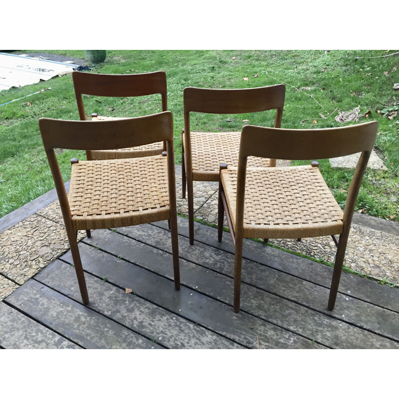 4 Vintage Chairs Model 75 Niels O Muller 1950