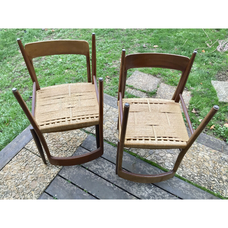 4 Vintage Chairs Model 75 Niels O Muller 1950