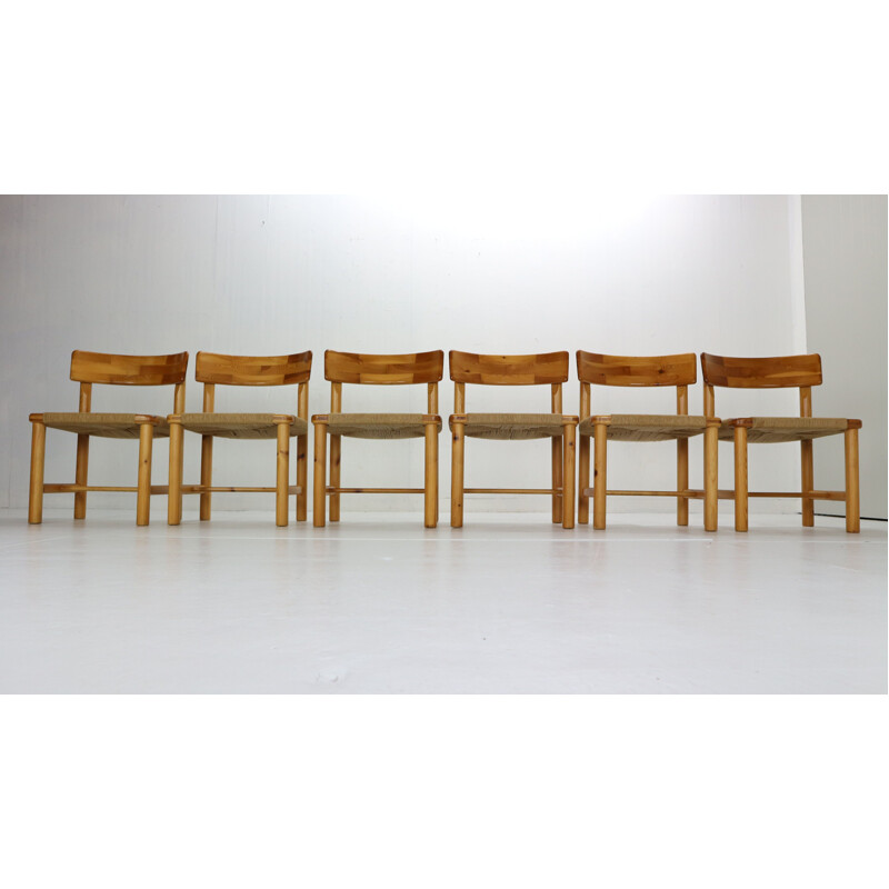  Set of 6 Vintage Dining Room Chairs Raineraumiller for Hirtshals Sawmill, Denmark 1970