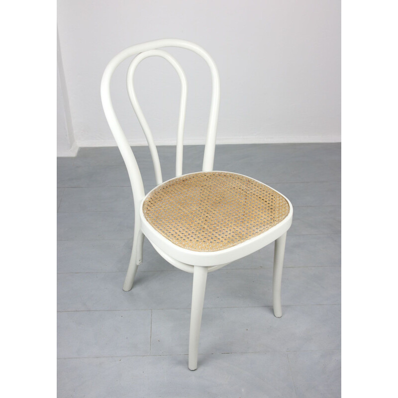 Coppia di sedie vintage bianche N. 218 di Michael Thonet