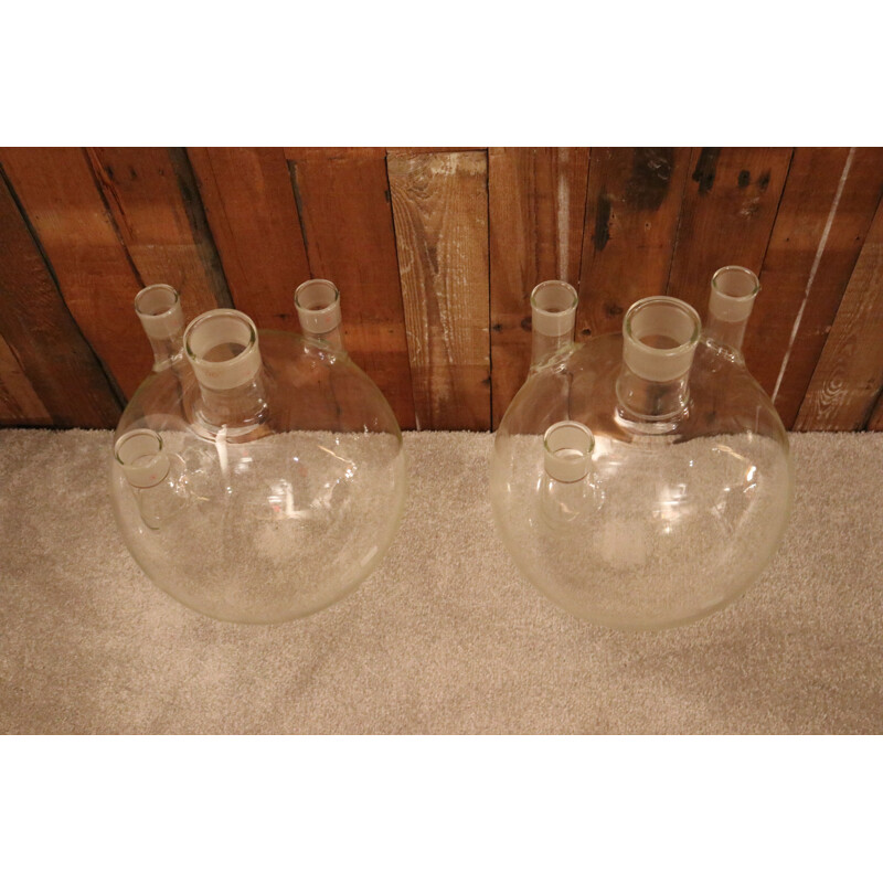 Pair of vintage XL laboratory glasses by Scott Duran Germany 1950s