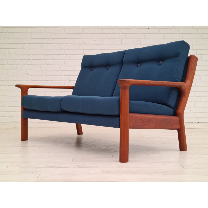 Vintage sofa furniture wool, teak Scandinavian 1970s