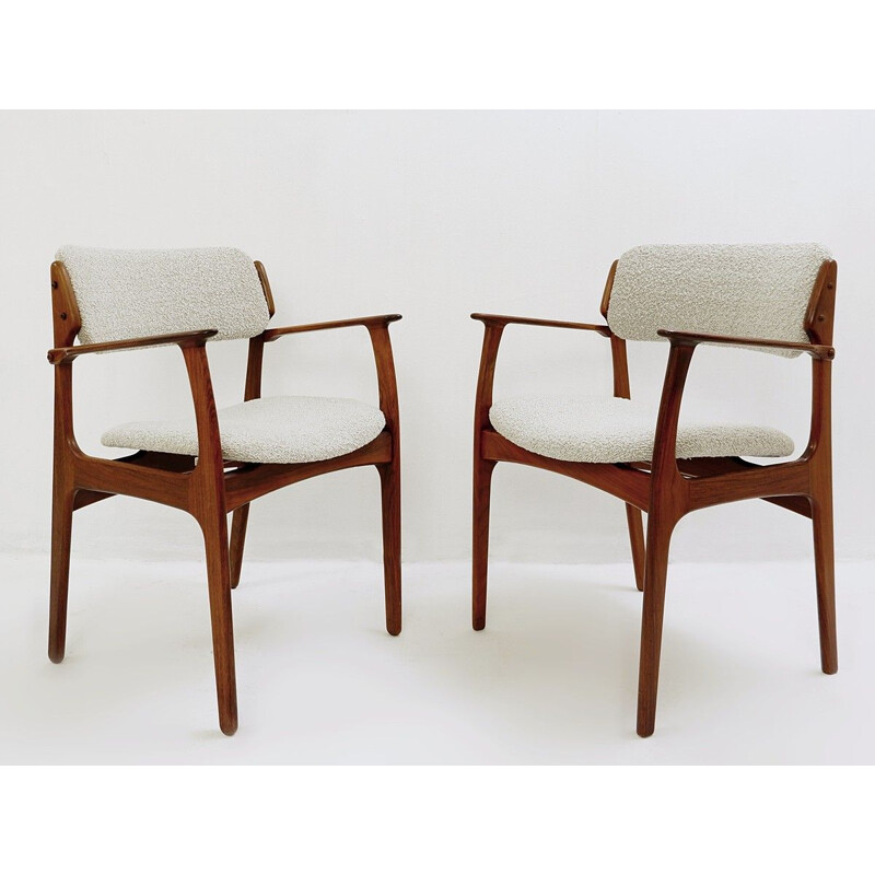  Lot de 6 chaises et 2 fauteuils vintage par Erik Buch pour Oddense Maskinsnedkeri  O.D. Møbler danoises 1960 