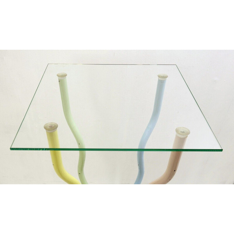Ettore Sottsass's vintage 'Le Strutture Tremano' for Belux Polychromatic Lacquered Metal Formica White And Glass