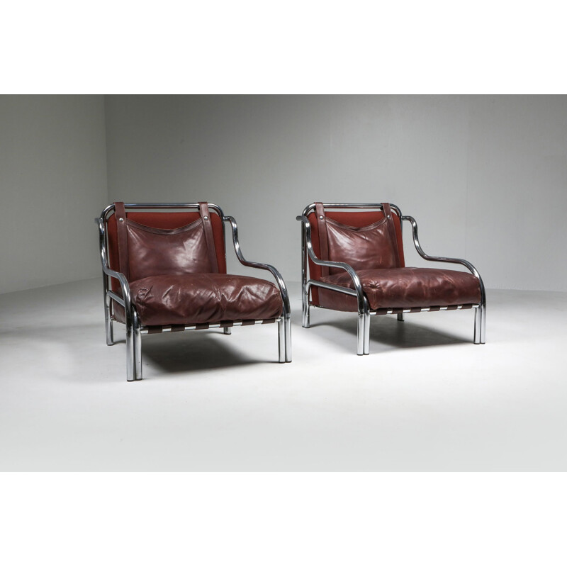 Pair of Vintage 'Stringa' Armchairs Gae Aulenti 1962