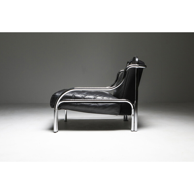 Vintage 'Stringa' Armchair Black Gae Aulenti 1960s