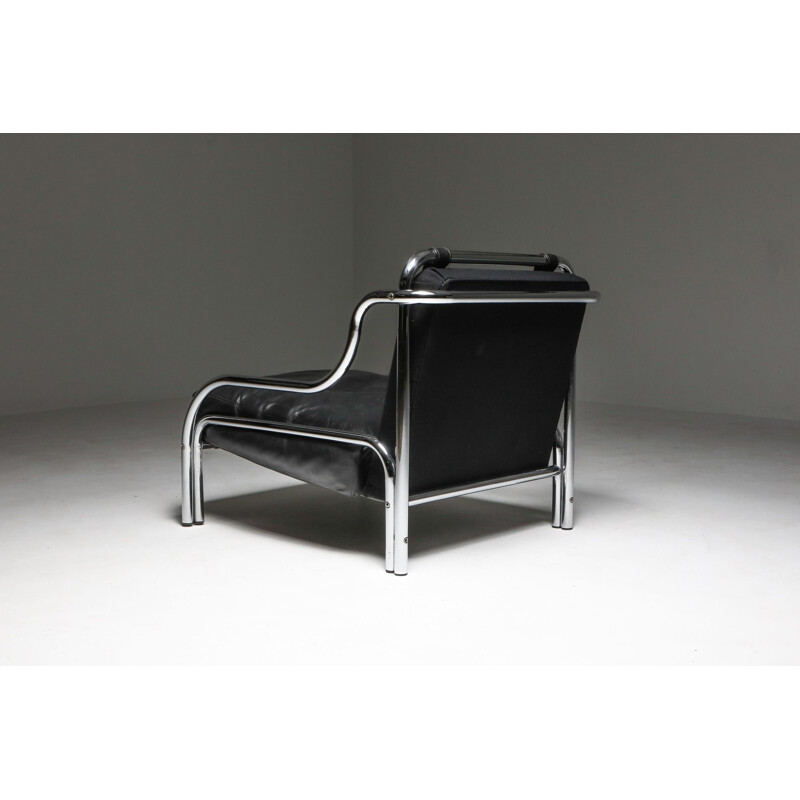 Fauteuil "Stringa" vintage Black Gae Aulenti 1960