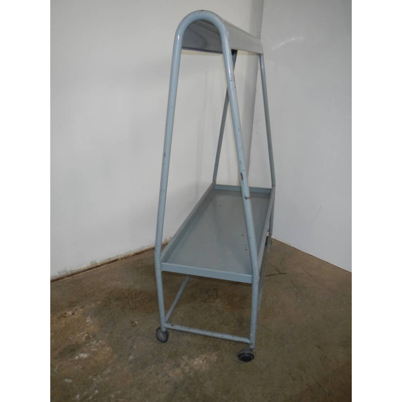 Vintage metal shoe cart carrello industriale, 1970