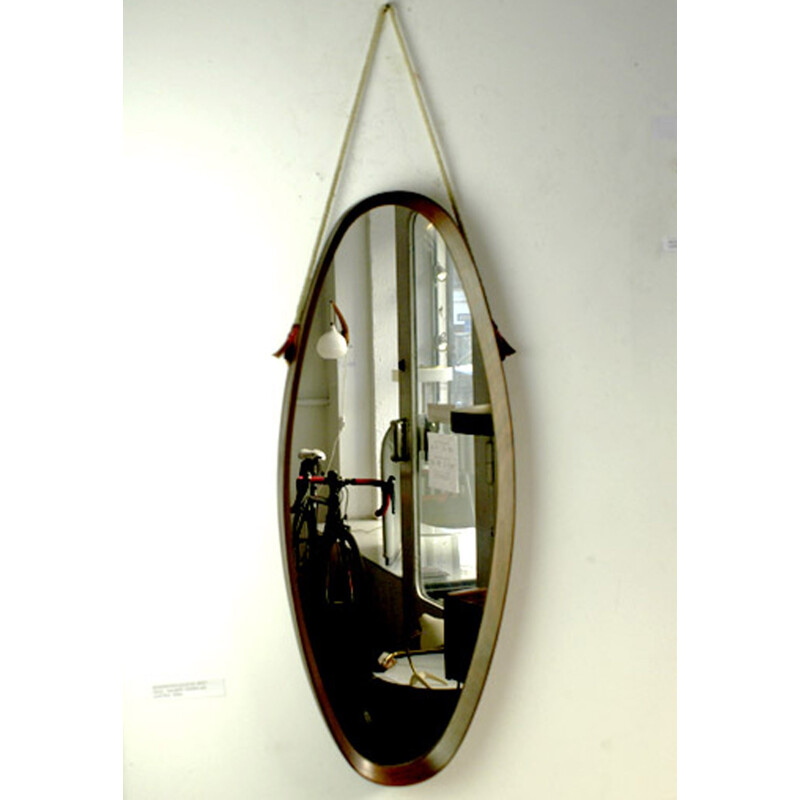 Miroir vintage italien en noyer - 1950