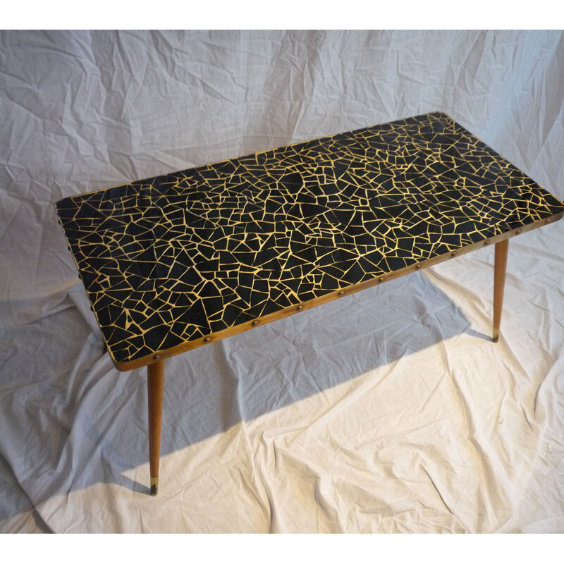 Table basse vintage mosaïque tessons