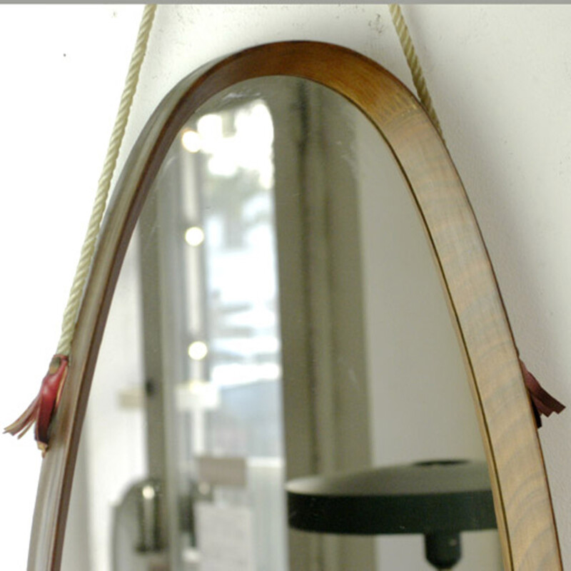 Italian vintage mirror in walnut - 1950s