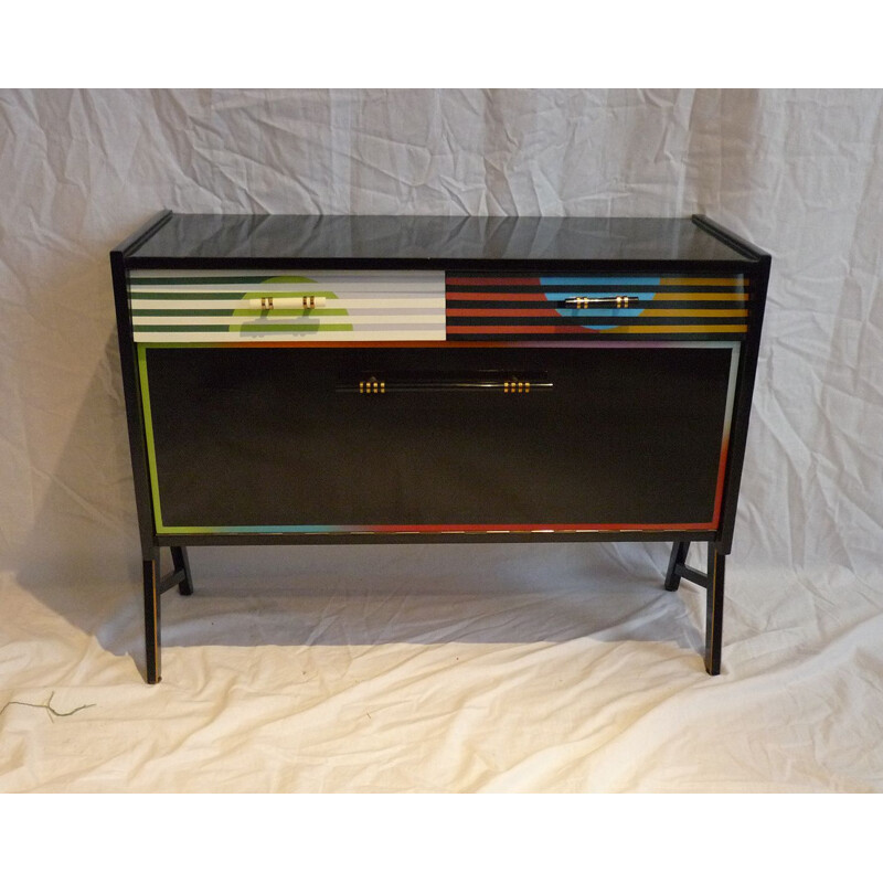 Small vintage compass feet chest of drawers