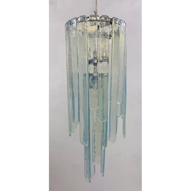 Vintage chandelier in opalescent Murano glass
