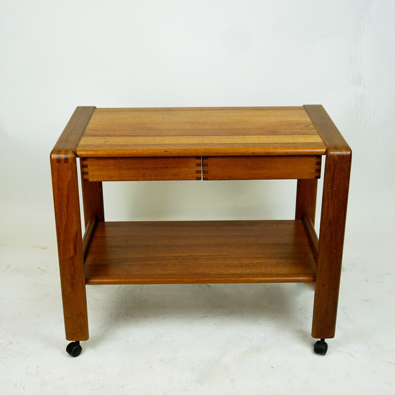 Vintage Teak Serving Trolley Scandinavian 1960s