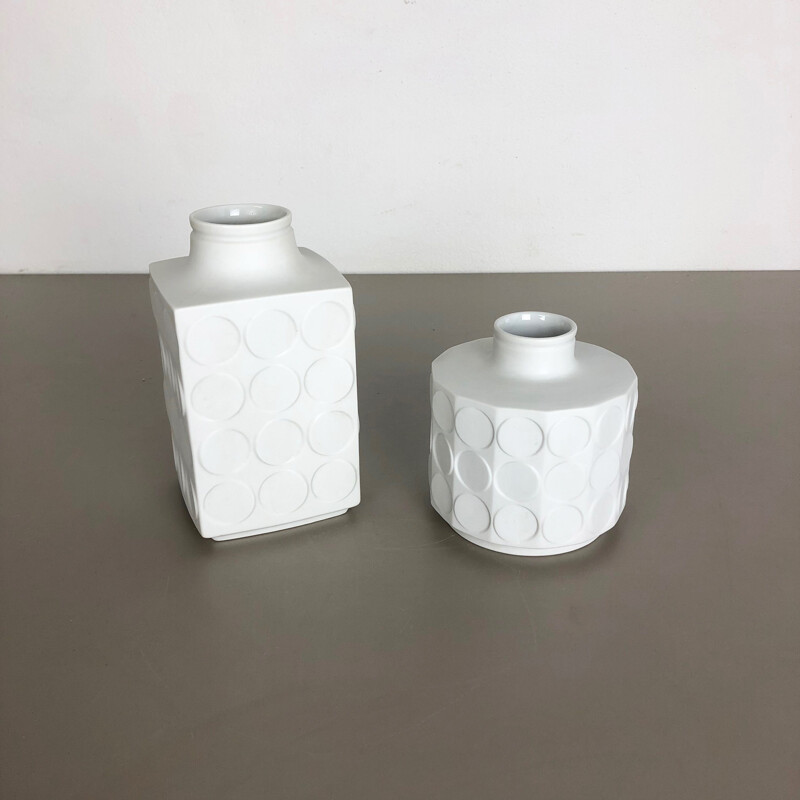 Par de vasos de porcelana vintage da baviera de winterling, Alemanha 1970