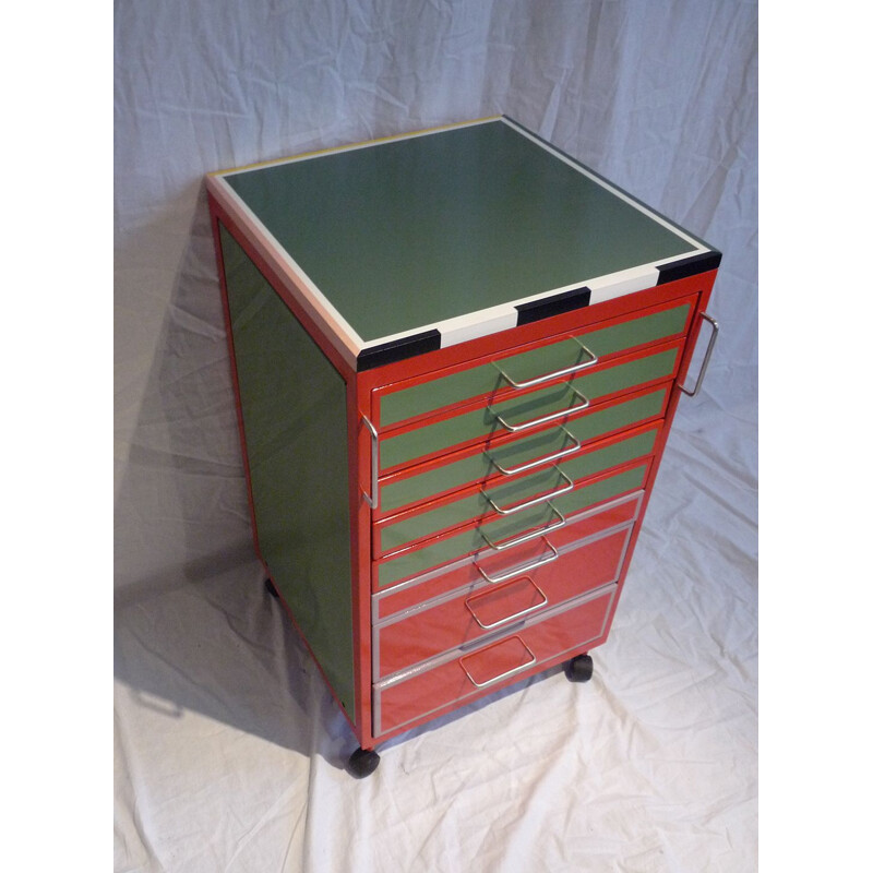 Vintage dental cabinet with drawers