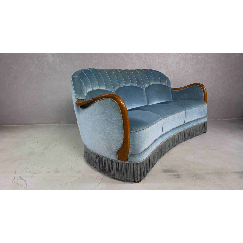 VIntage Art Deco Banana Sofa Danish 1950s