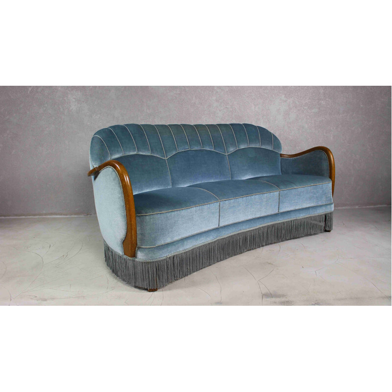 VIntage Art Deco Banana Sofa Danish 1950s