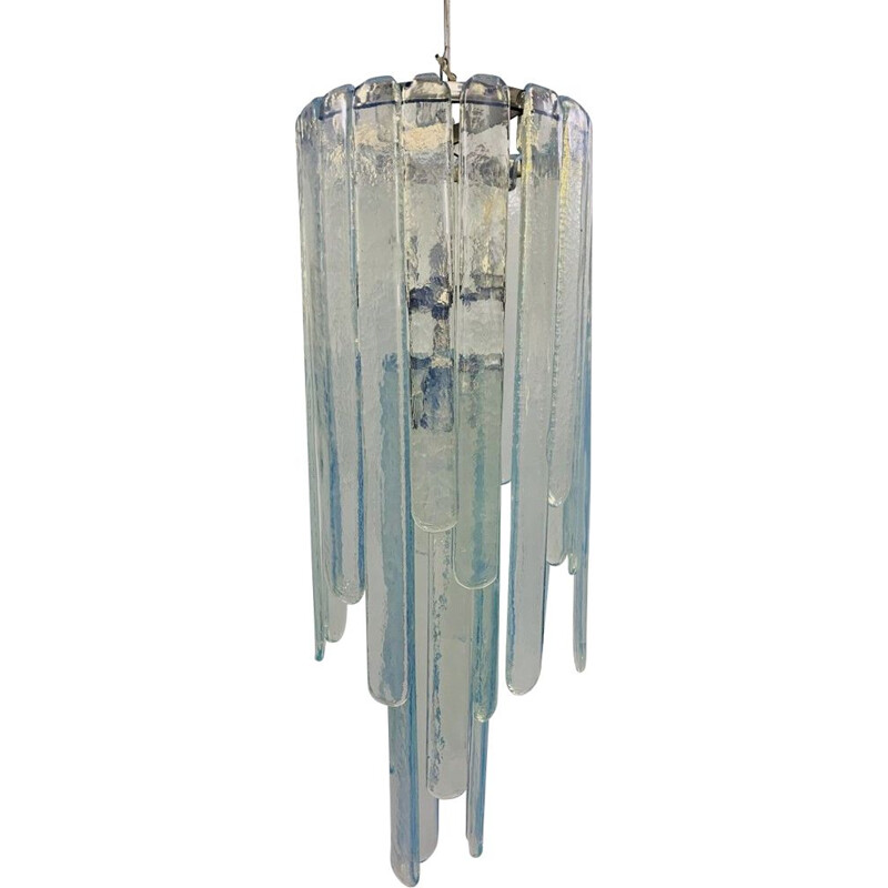Vintage chandelier in opalescent Murano glass