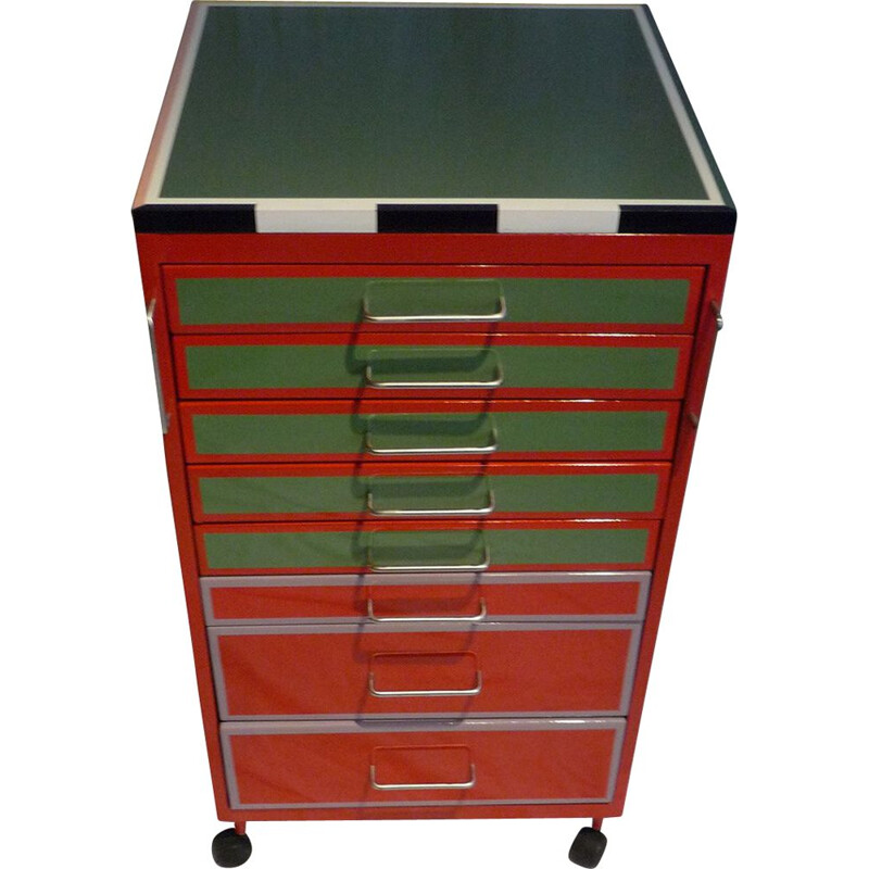 Vintage dental cabinet with drawers