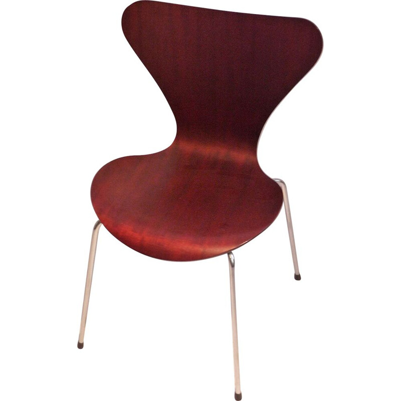 Chaise vintage 3107 Arne Jacobsen en acajou