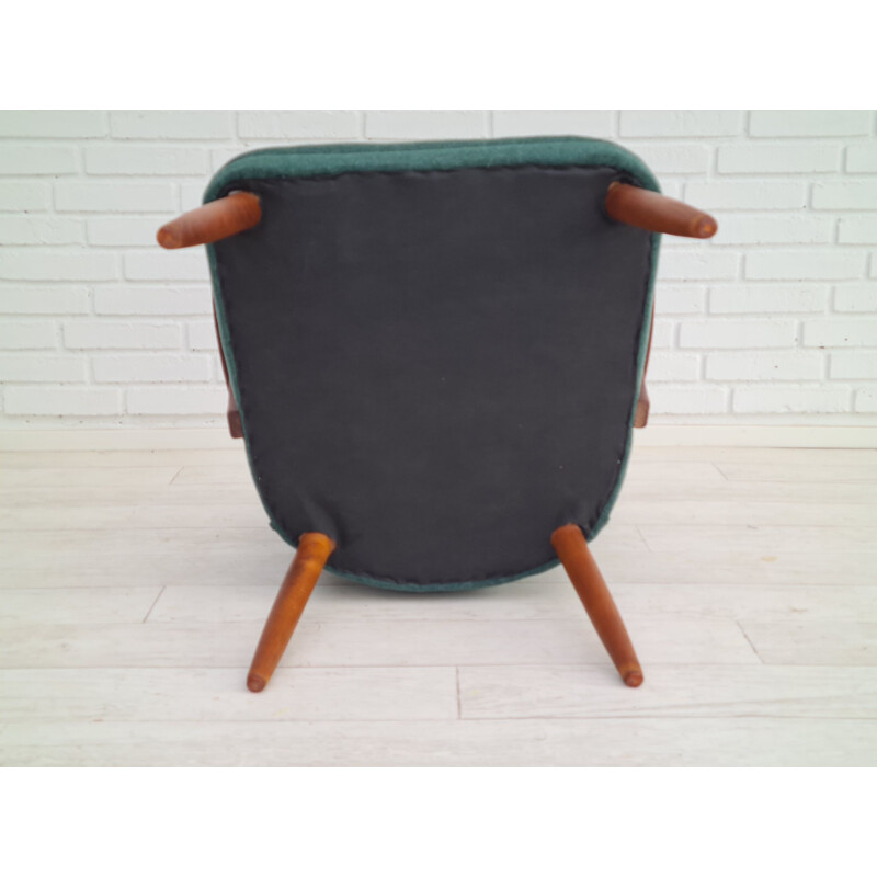 Vintage armchair wool teak Danish 1960s