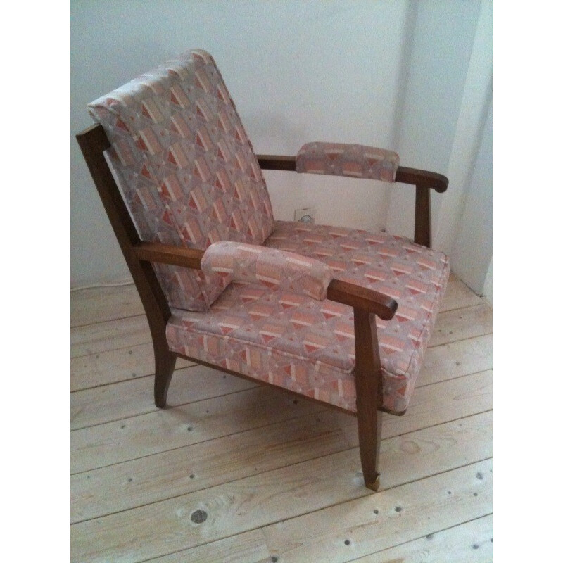 Vintage mahogany chair, Jules Leleu - 1950