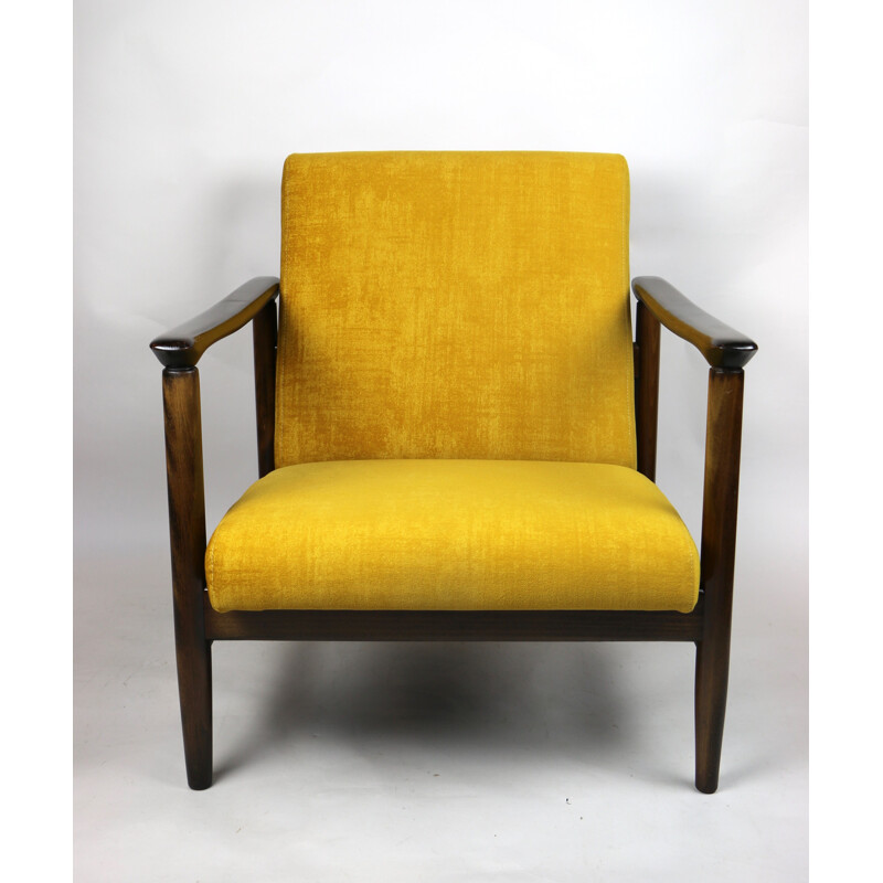 Vintage Yellow gold chameleon Armchair by Edmund Homa 1970s