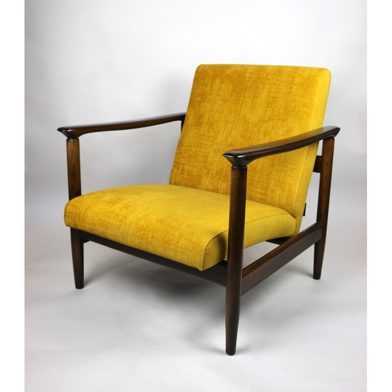 Fauteuil vintage caméléon en or jaune d'Edmund Homa 1970