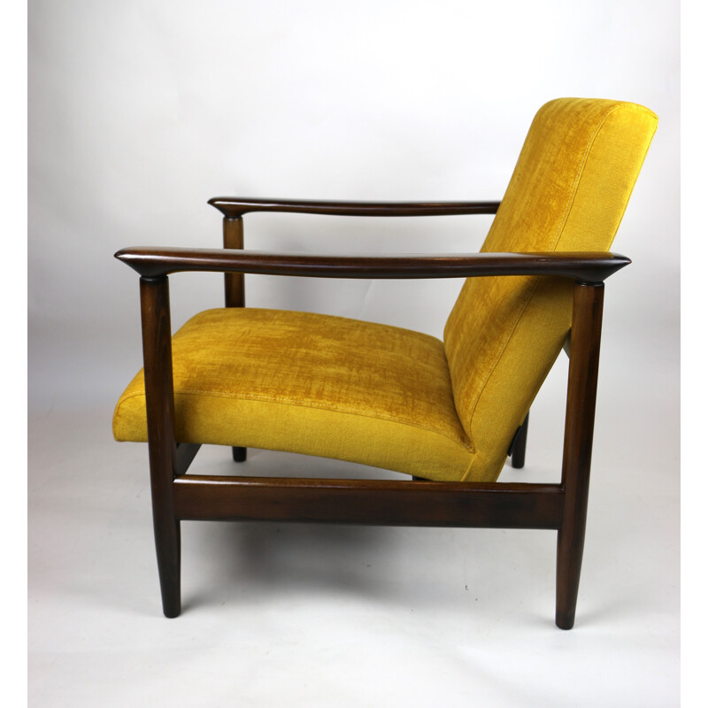 Vintage Yellow gold chameleon Armchair by Edmund Homa 1970s